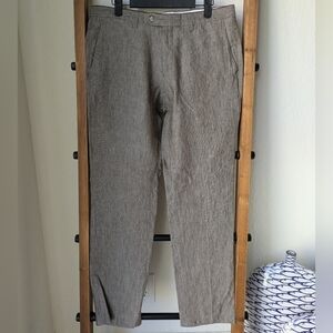 Luciano Barbera Taupe Linen-Blend Chinos - Size 48